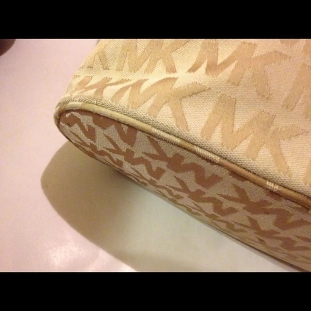Gold Michael Kors monogram tote